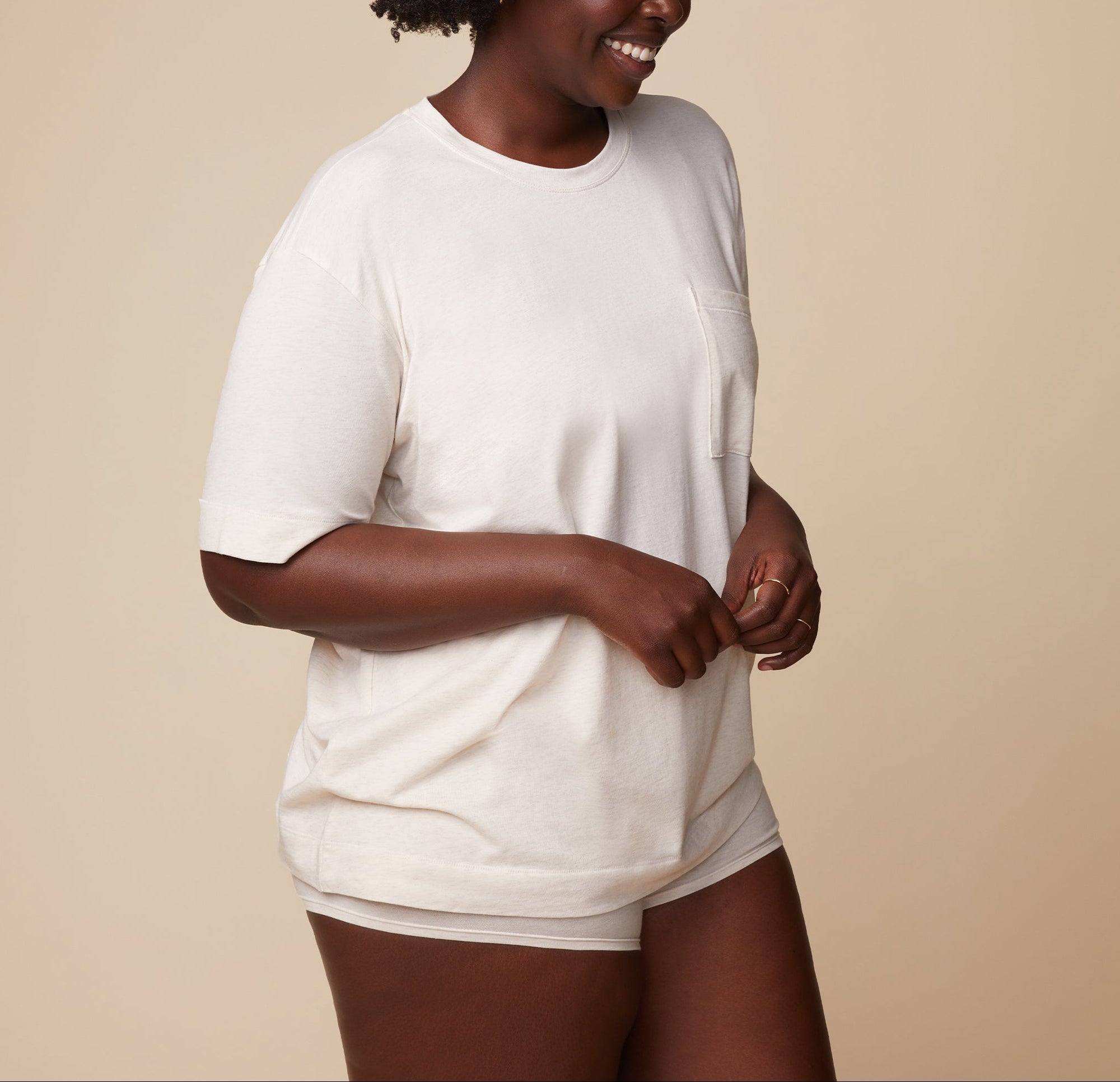 Harper Wilde - Cloud Cotton T-Shirt - Heather Oatmeal -