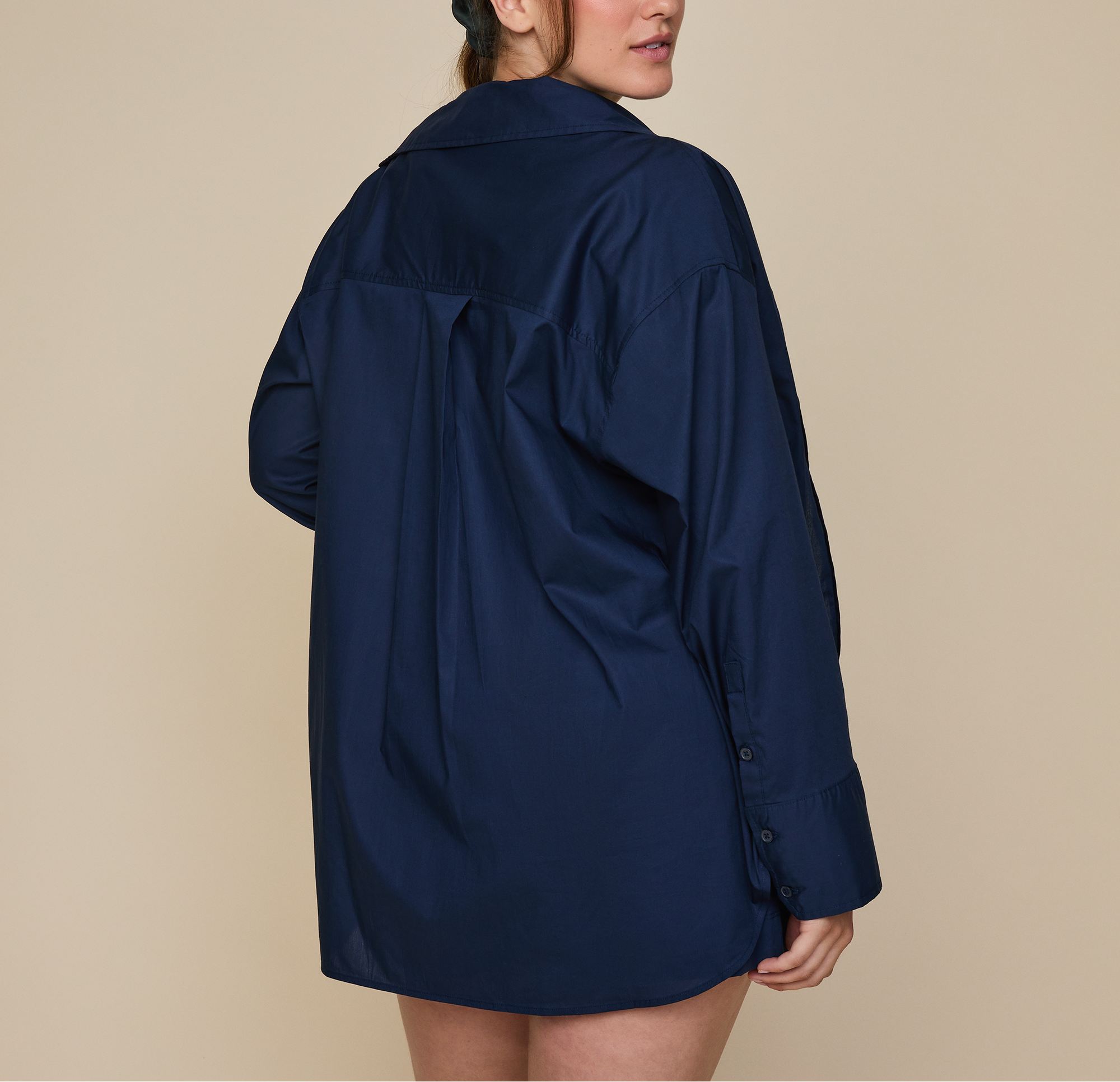 Harper Wilde - Classic Poplin Pajama Shirt - Midnight -