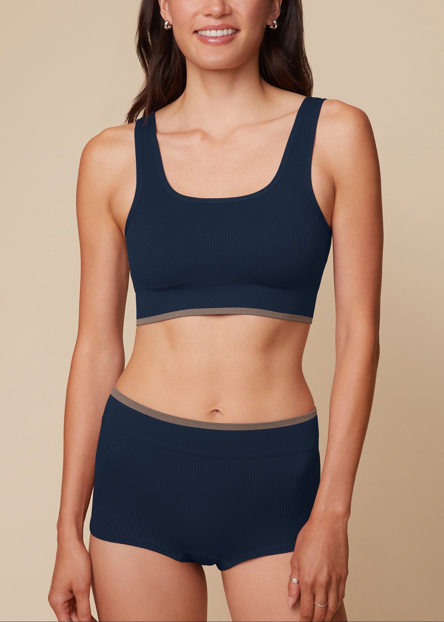 Harper Wilde - Lounge Rib Scoop Bralette - True Blue -