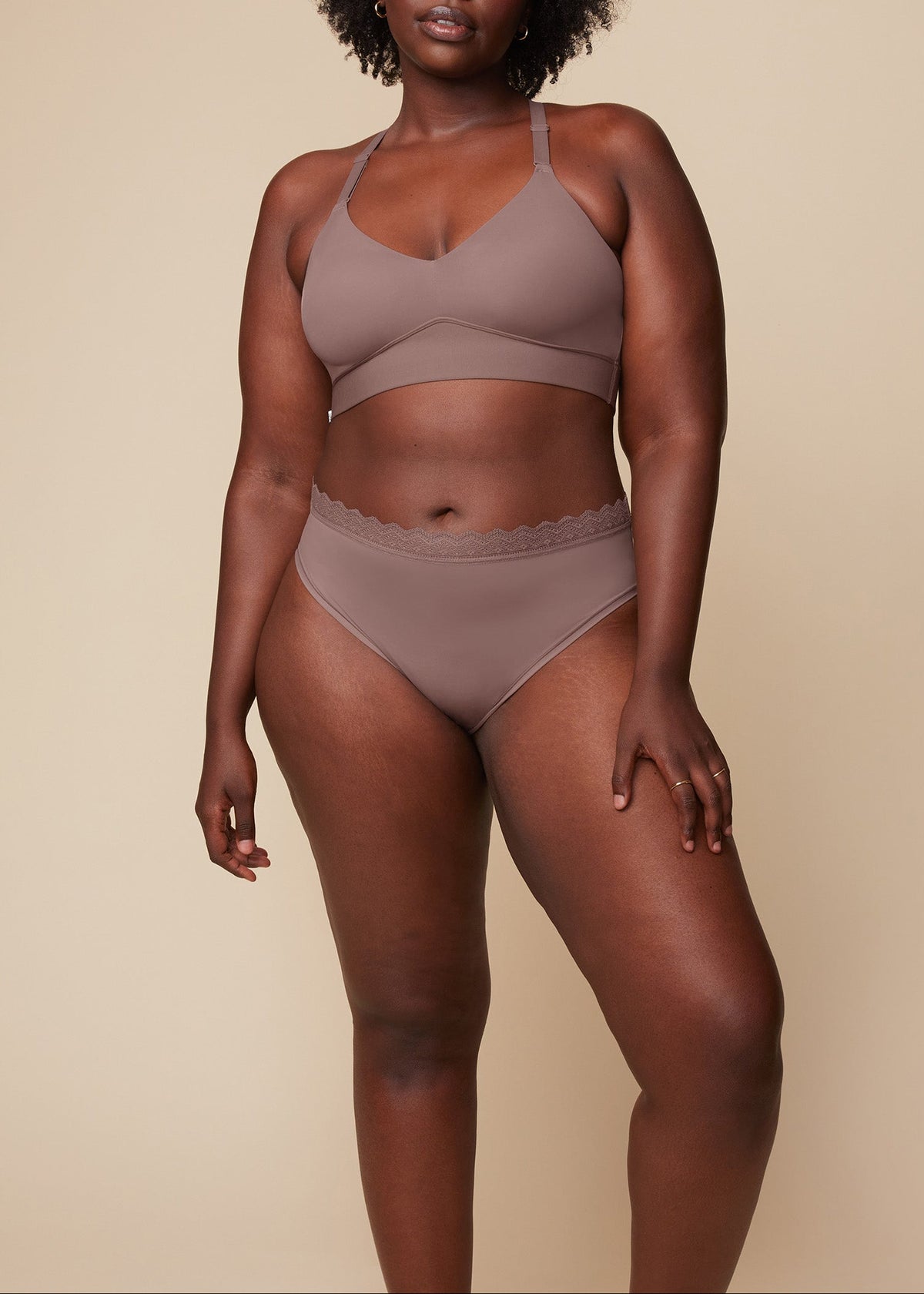 Harper Wilde - Bliss Lace Halterneck Bralette - Mauve -