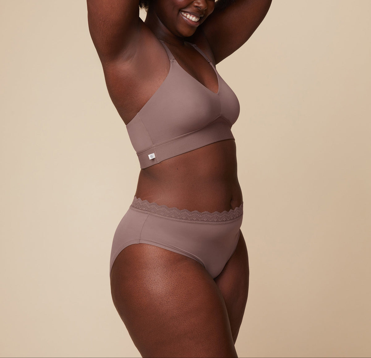 Harper Wilde - Bliss Lace Halterneck Bralette - Mauve -