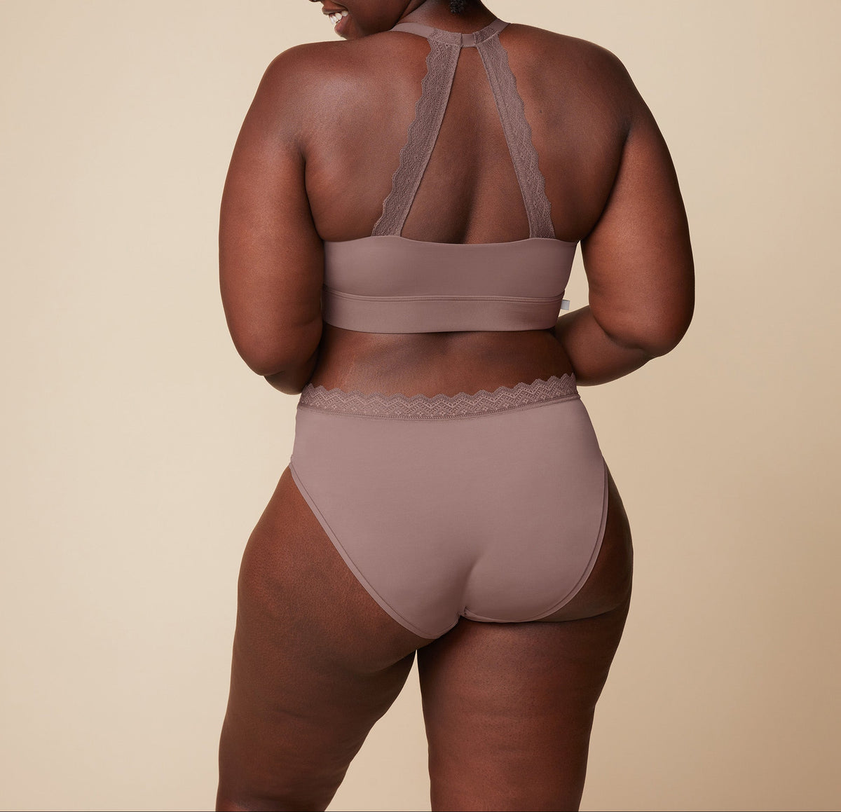 Harper Wilde - Bliss Lace Halterneck Bralette - Mauve -