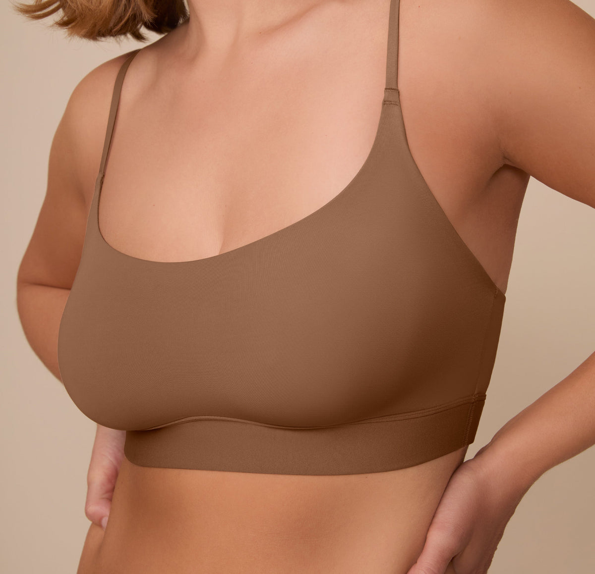 Harper Wilde - Bliss Scoop Adjustable Bralette - Brown -