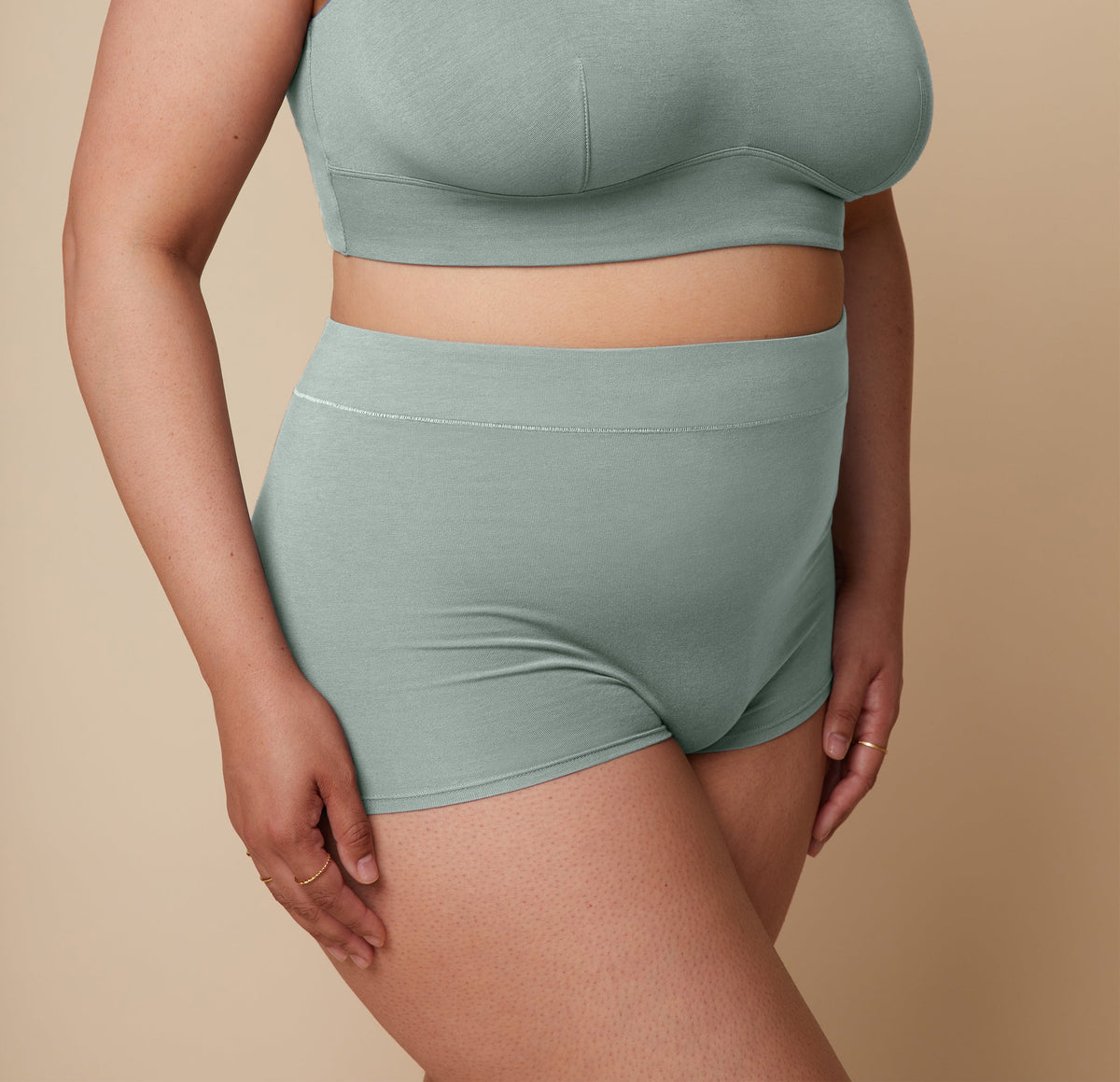 Harper Wilde - Cloud Cotton Highwaist Boyshort - Seaglass -