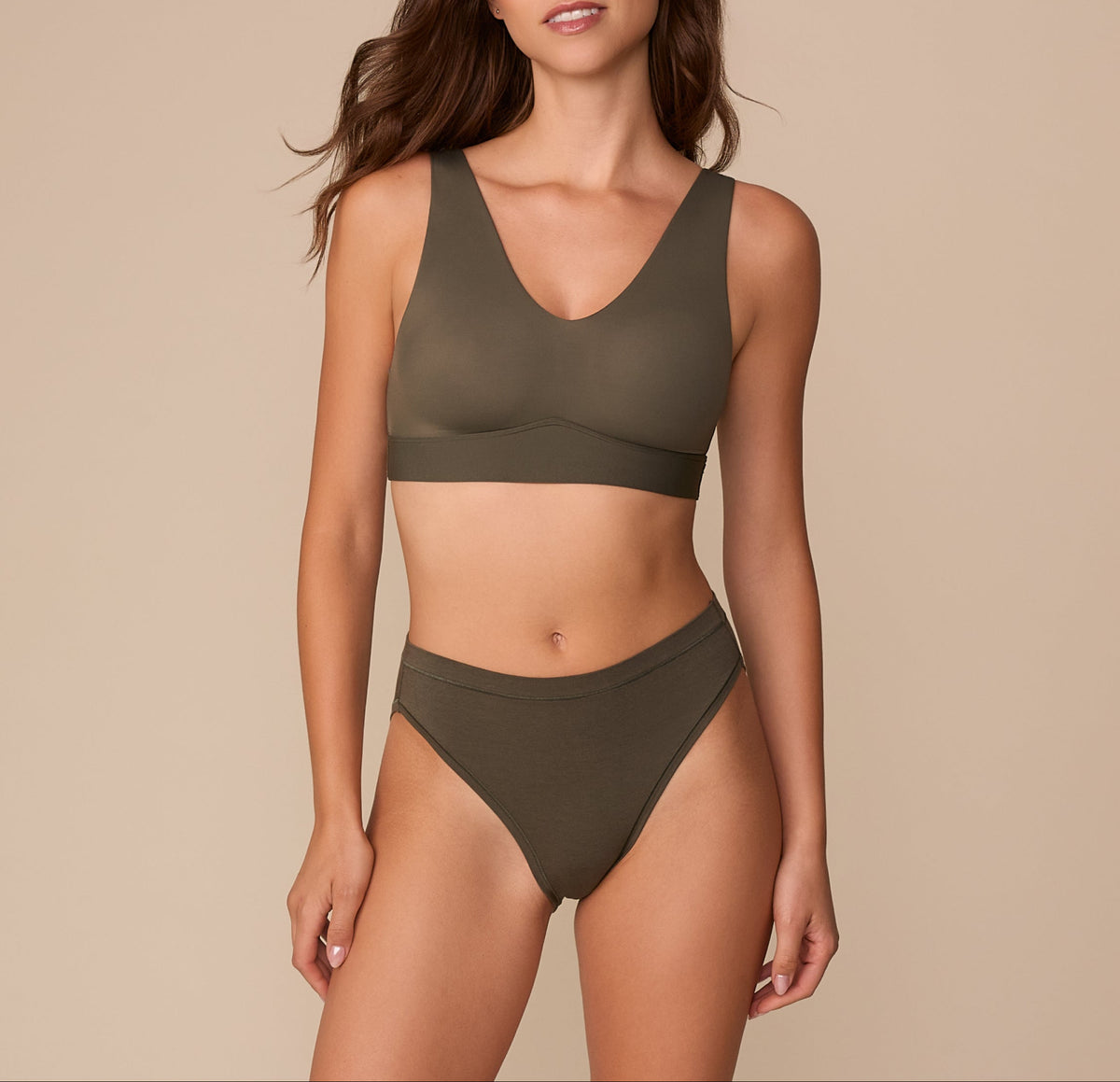 Harper Wilde - Cloud Cotton French Cut Brief - Olive -