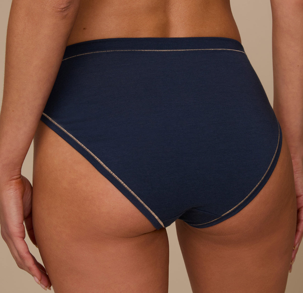 Harper Wilde - Cloud Cotton French Cut Brief - Midnight w/ Tan -