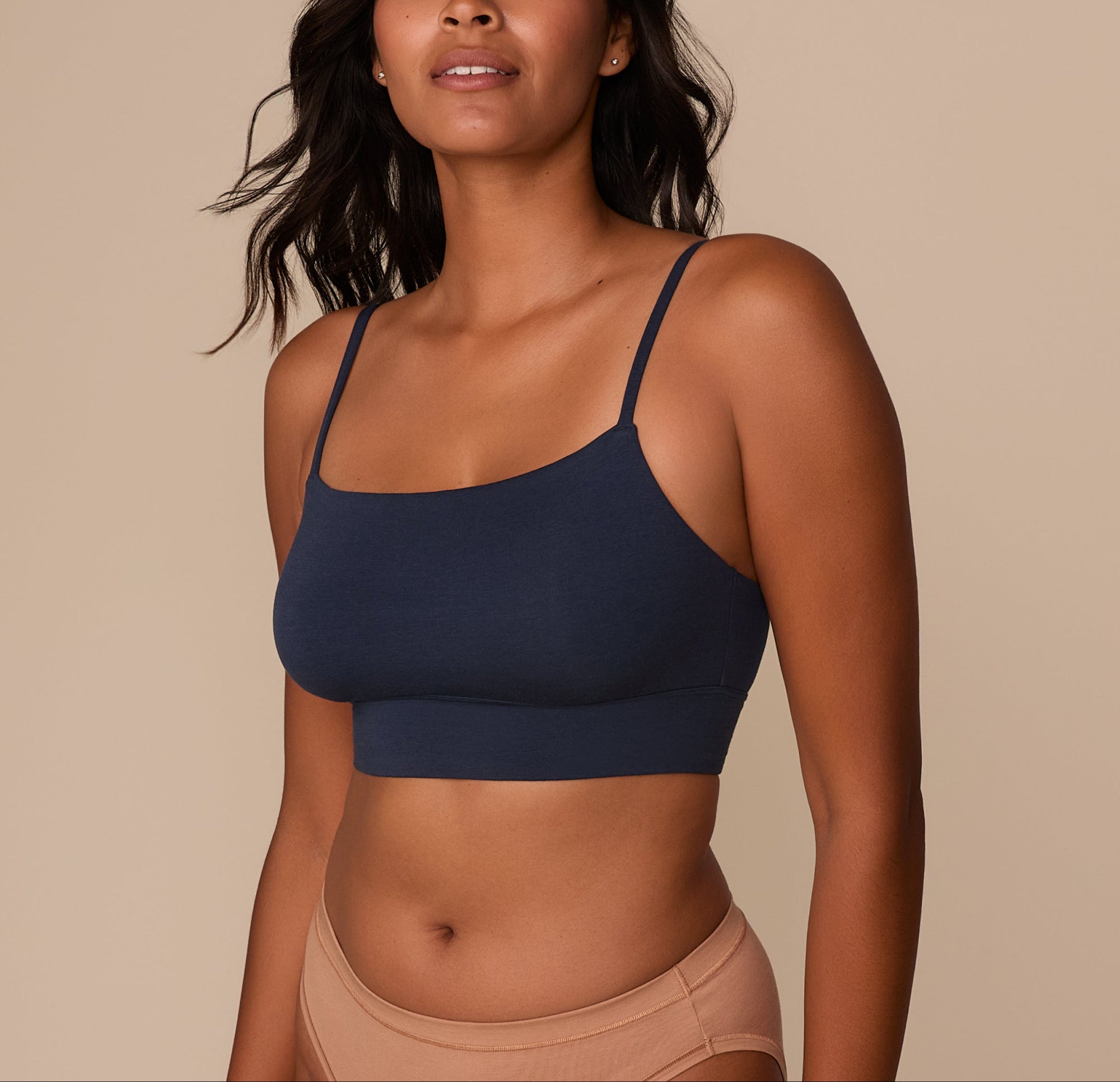 Harper Wilde - Cloud Cotton Thin Strap Bralette - Midnight -