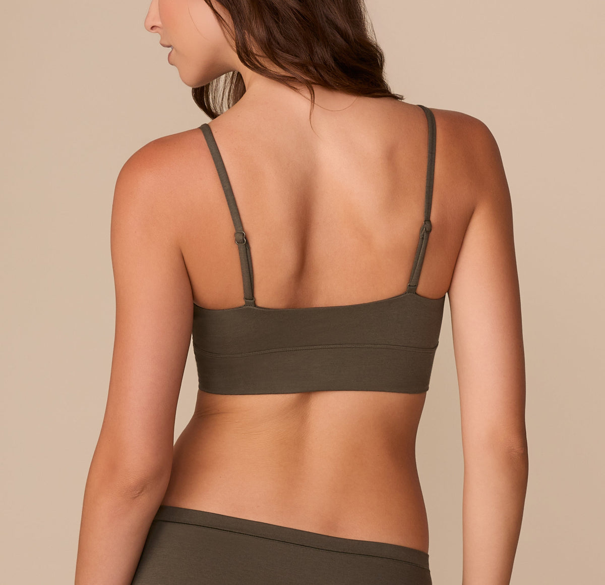 Harper Wilde - Cloud Cotton Thin Strap Bralette - Olive -
