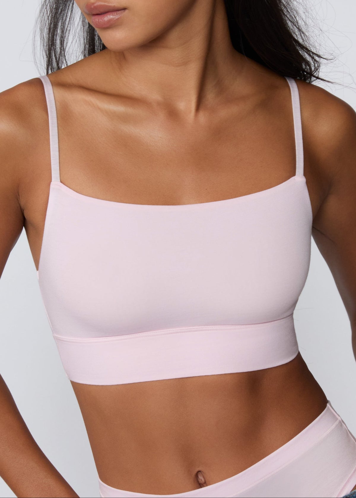 Cloud Cotton Thin Strap Bralette - Primrose