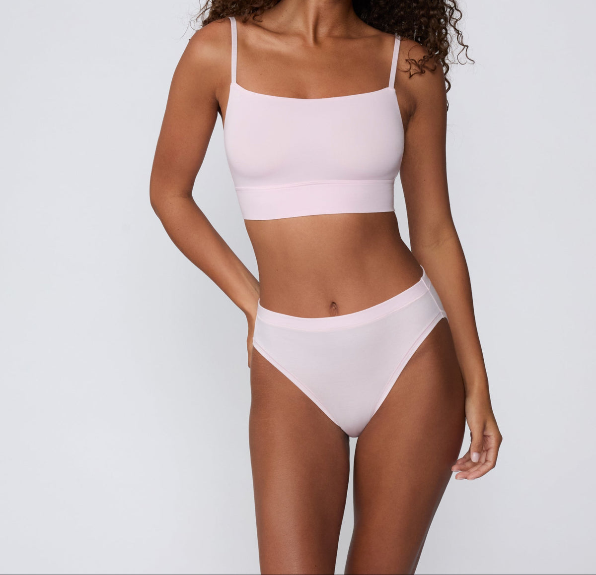Cloud Cotton Thin Strap Bralette - Primrose