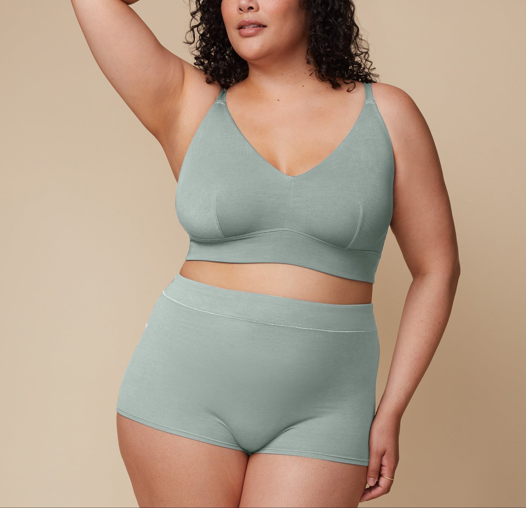 Harper Wilde - Cloud Cotton V-Neck Bralette - Seaglass -
