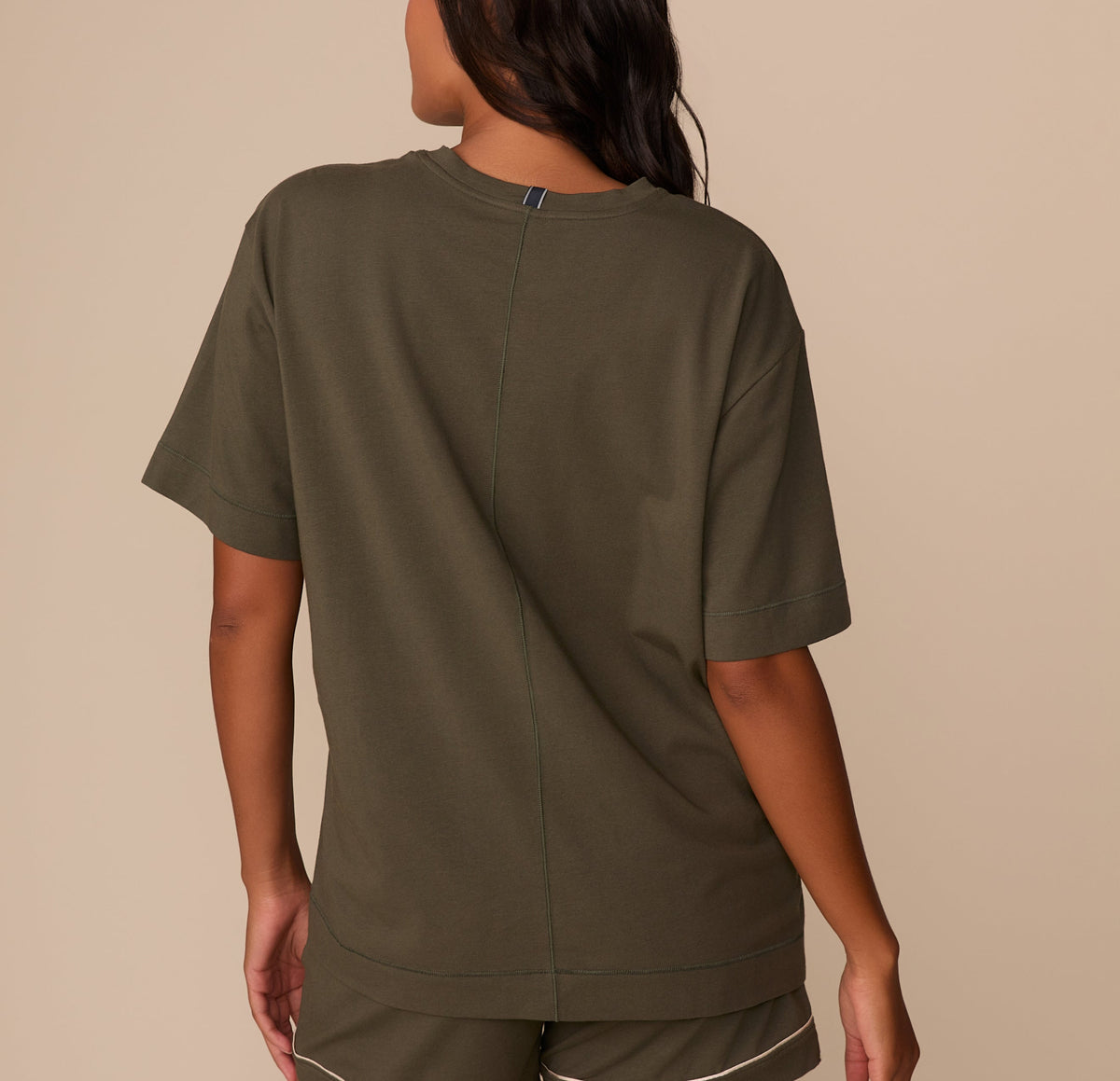 Harper Wilde - Perfect Pima Tee (Piping) - Olive -