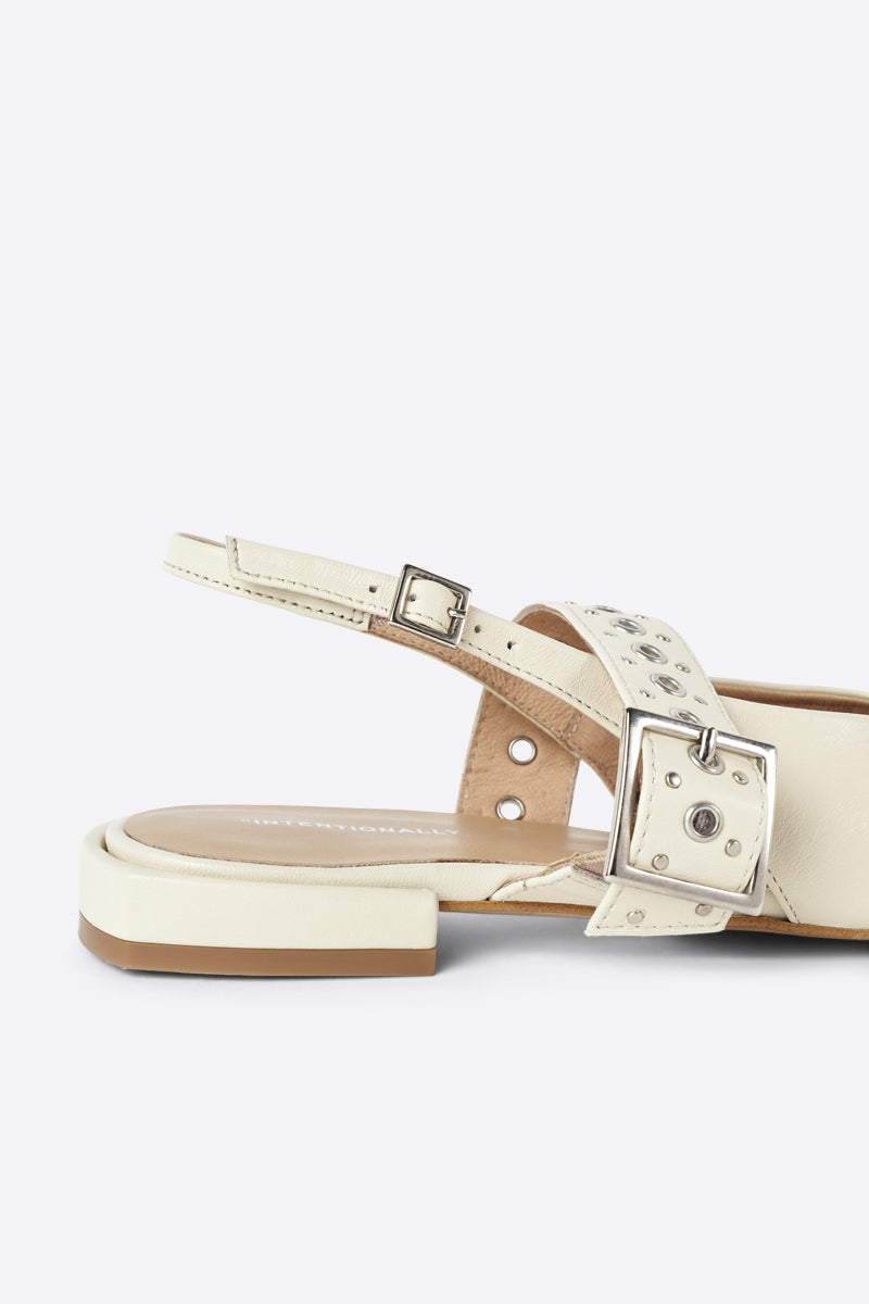 Intentionally Blank - Pearl Slingback Natural Sole Ballet Flat -