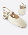 Intentionally Blank - Pearl Slingback Natural Sole Ballet Flat -