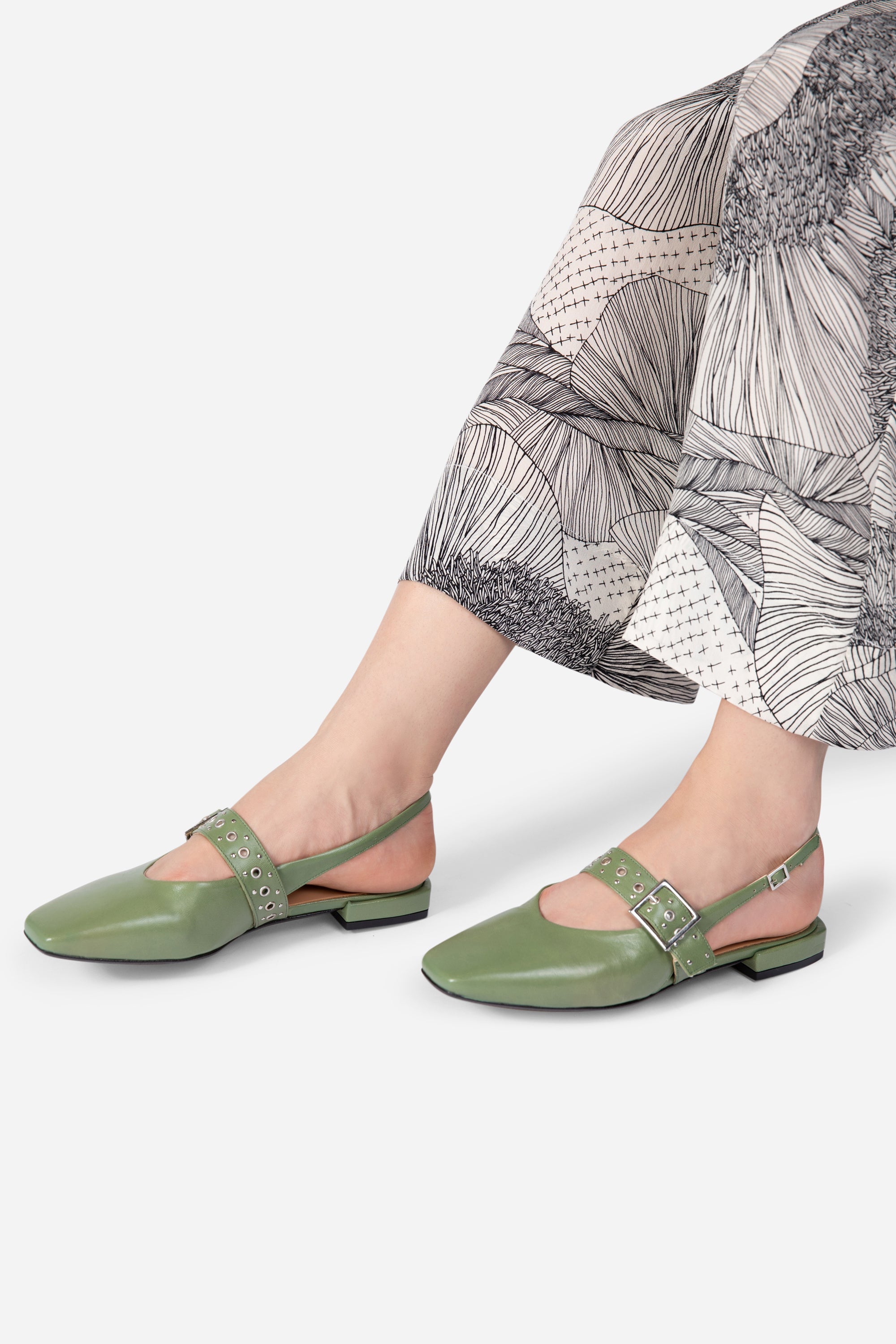 Intentionally Blank - Pearl Slingback Natural Sole Ballet Flat -