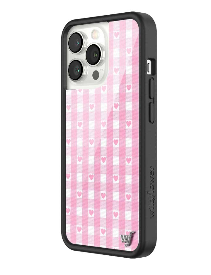 Wildflower iPhone case 13 Pro Pink Gingham Hearts Vintage Cute Classic 2