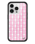 Wildflower iPhone case 14 Pro Pink Gingham Hearts Vintage Cute Classic