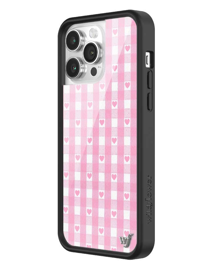 Wildflower iPhone case 14 Pro Max Pink Gingham Hearts Vintage Cute Classic 2
