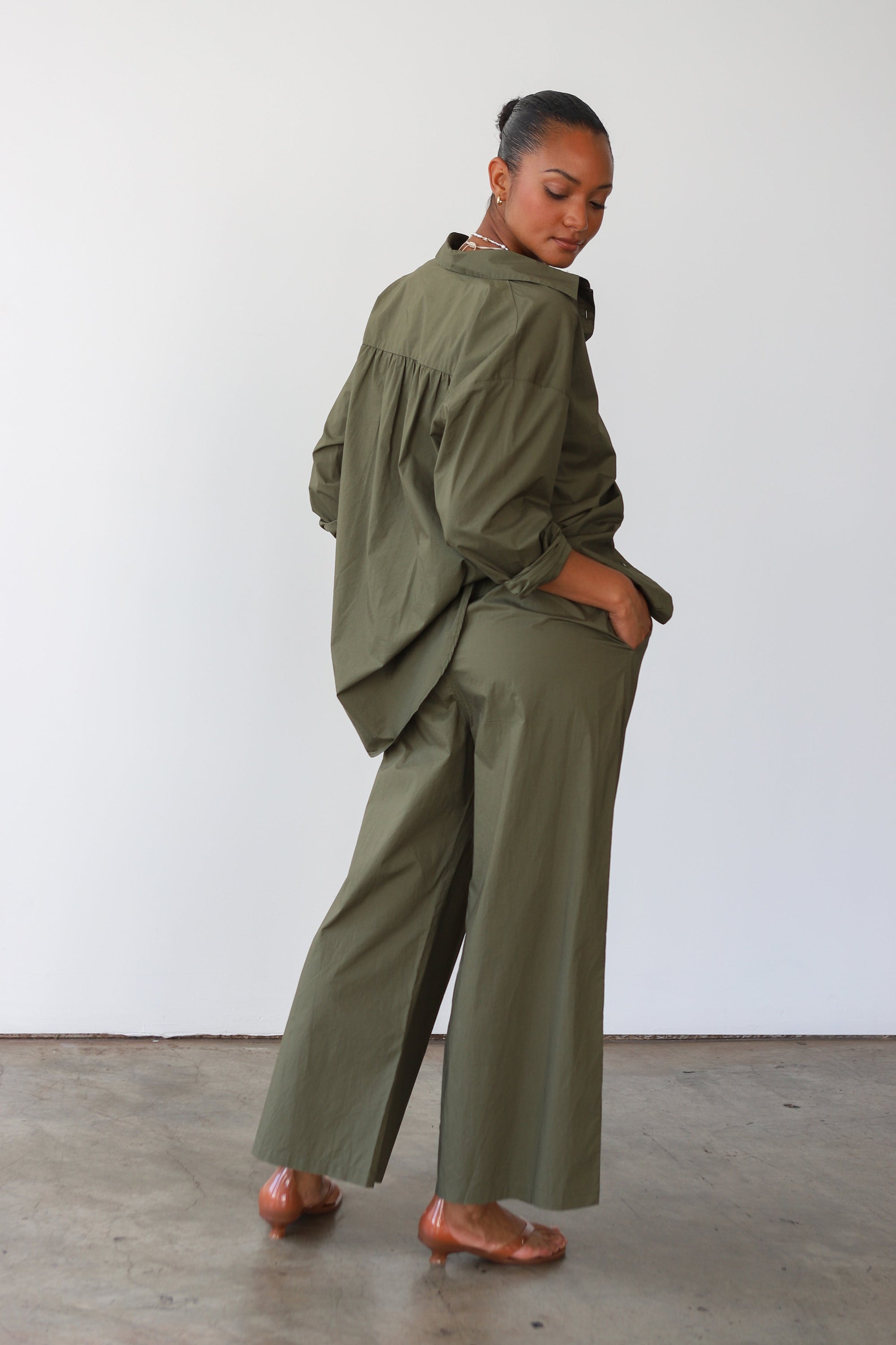 The Poplin Boxer Pant - Olive