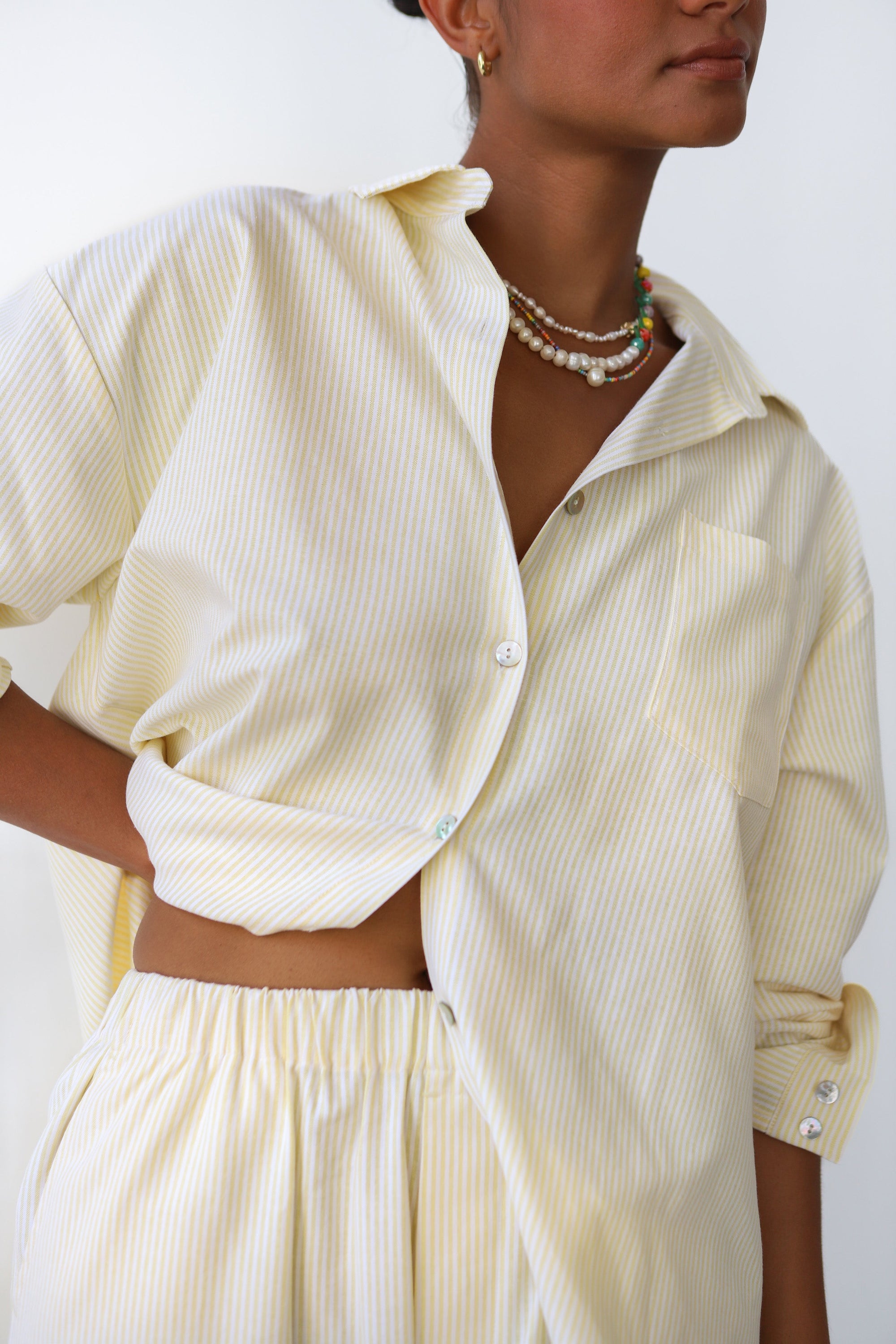 The Pinstripe Boxer Pant - Butter