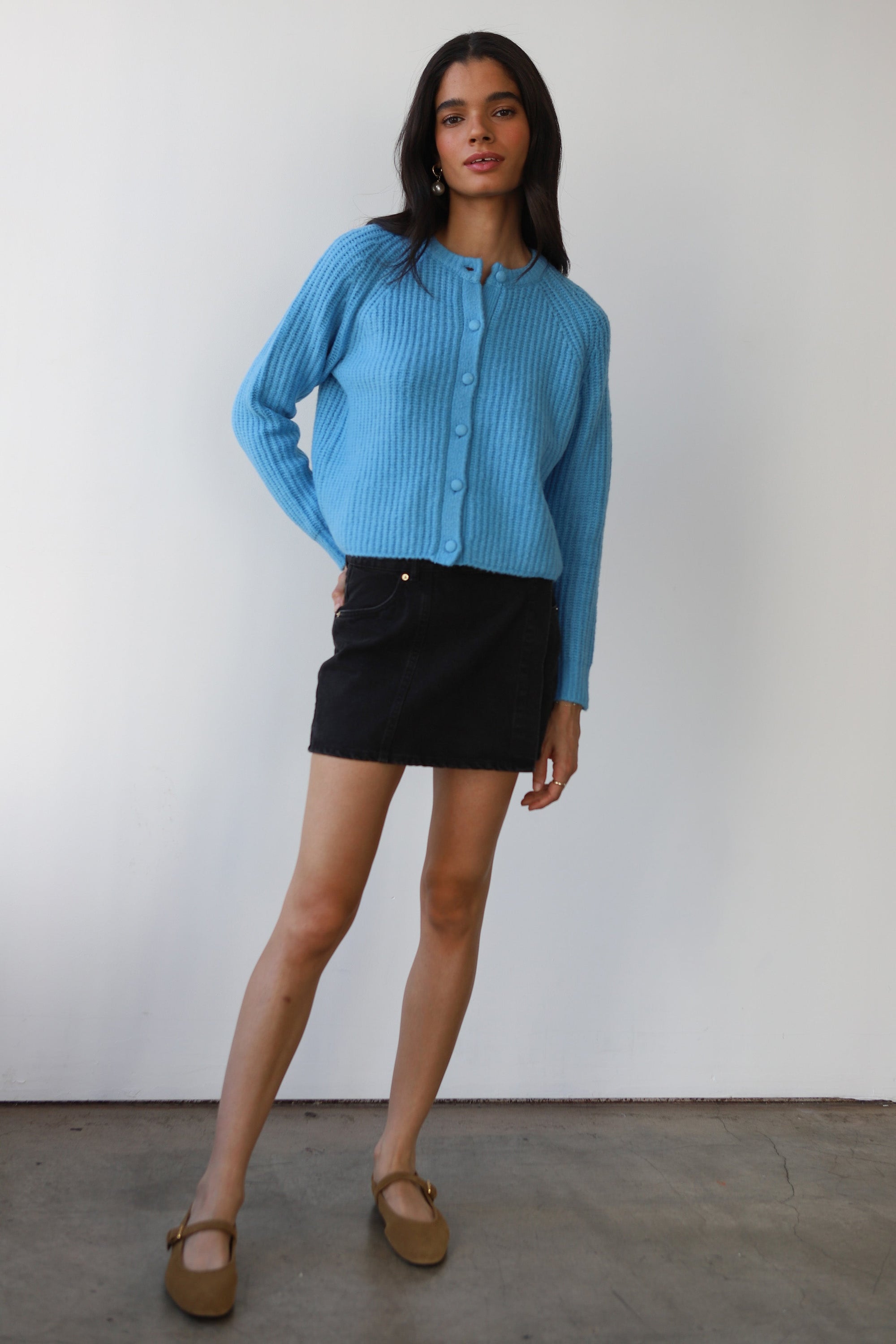 Callahan Knitwear - Poppy Cardigan - Capri Blue -