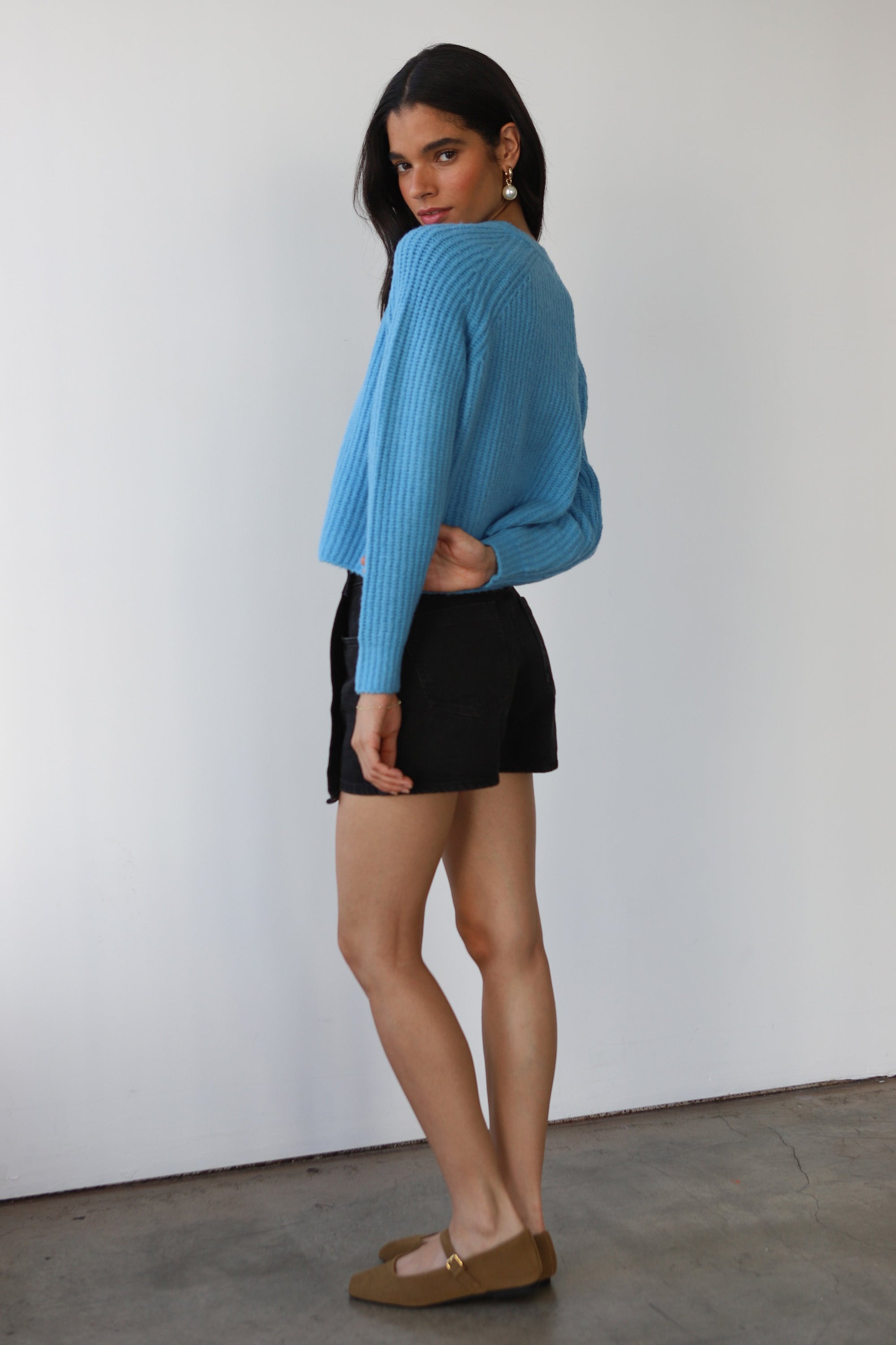 Callahan Knitwear - Poppy Cardigan - Capri Blue -