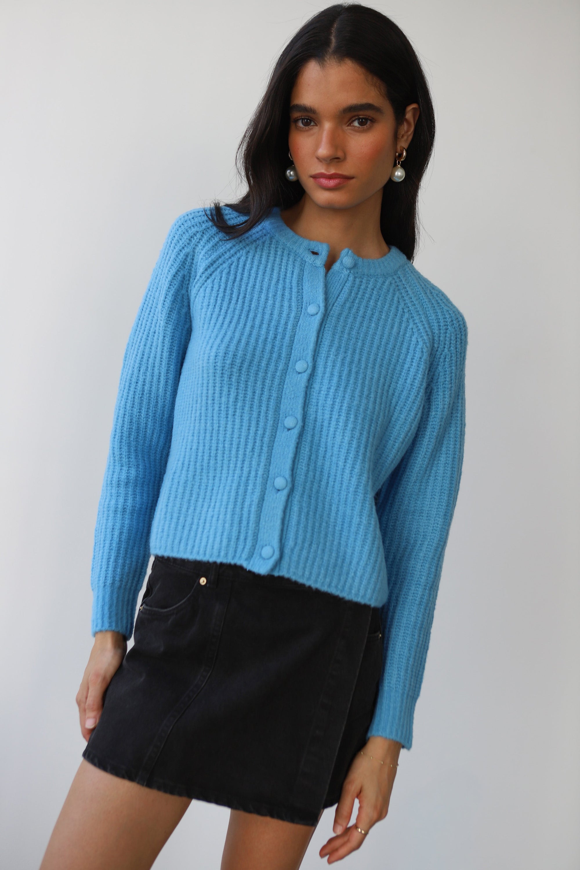 Callahan Knitwear - Poppy Cardigan - Capri Blue -