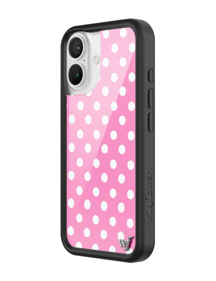 Wildflower iPhone case 16 Pink Polka Dots Cute Classic