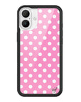 Wildflower iPhone case 16 Plus Pink Polka Dots Cute Classic