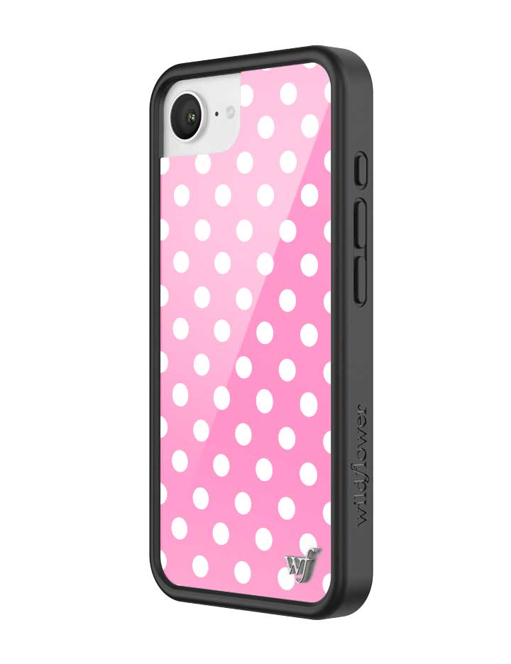 Wildflower iPhone case 16E Pink Polka Dots Cute Classic