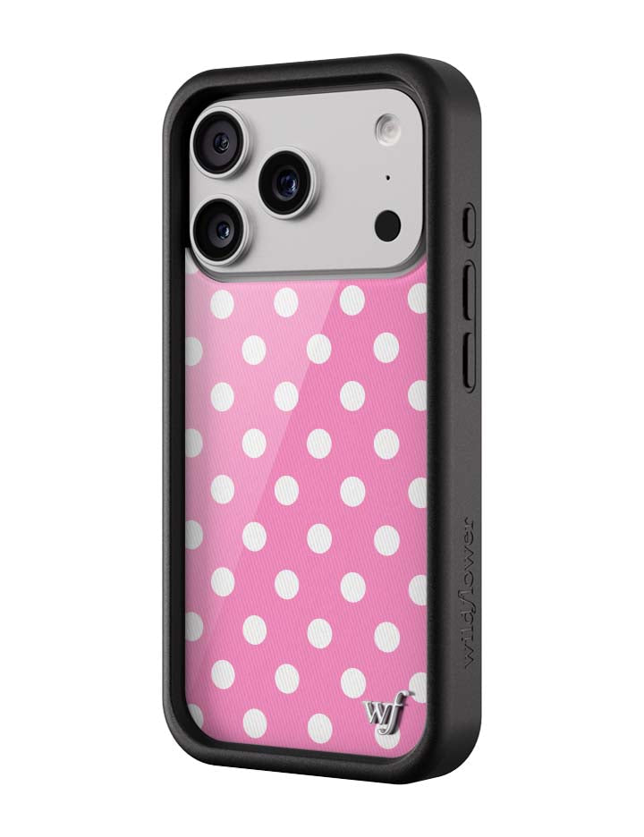 Wildflower iPhone case 17 Pro Pink Polka Dots Cute Classic