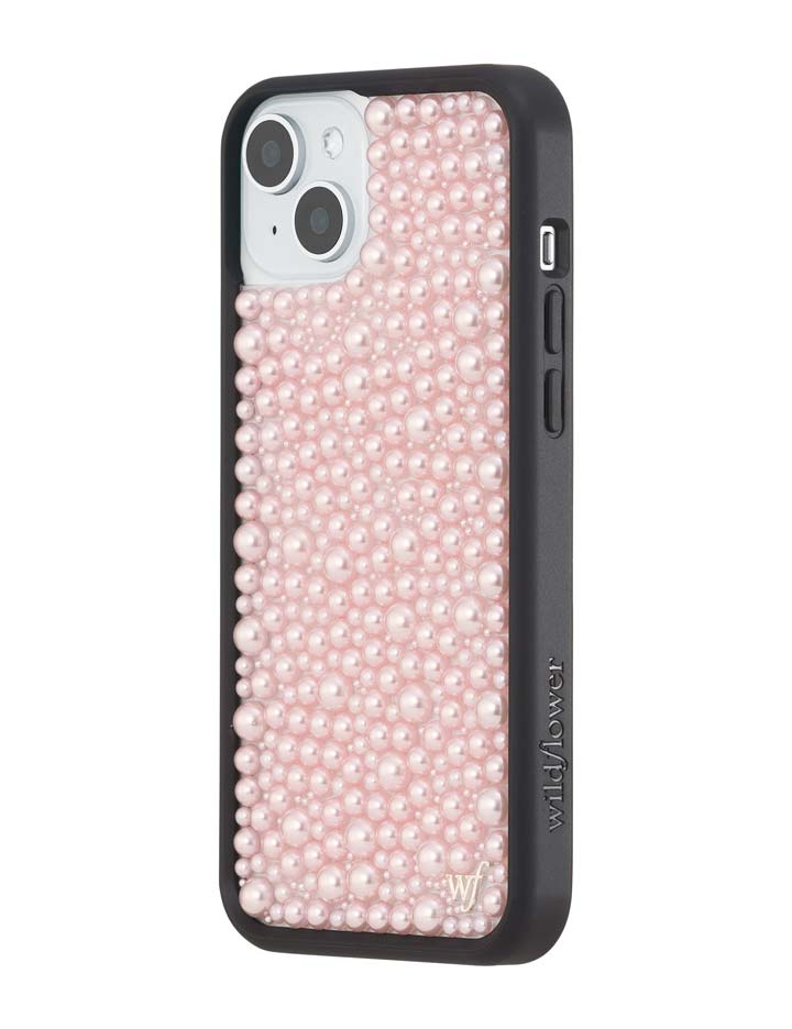Wildflower iPhone case 15 Plus Pearl Pink Cute