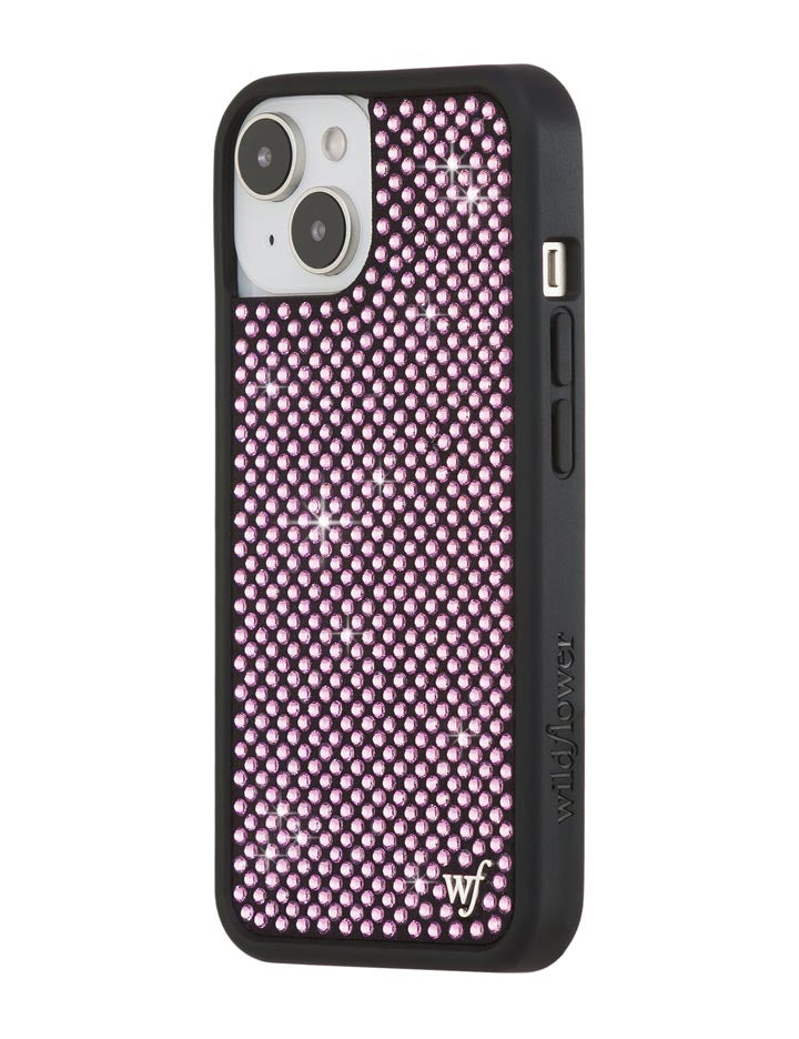 Wildflower iPhone case 14 Rhinestone | Pink Sparkle Cute