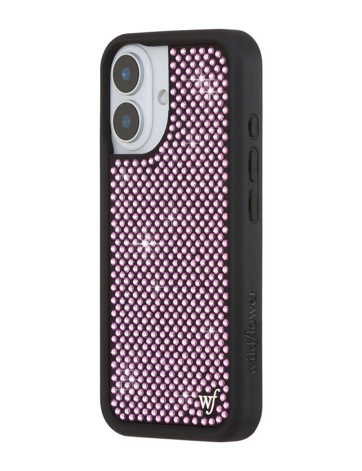 Wildflower iPhone case 16 Rhinestone | Pink Sparkle Cute
