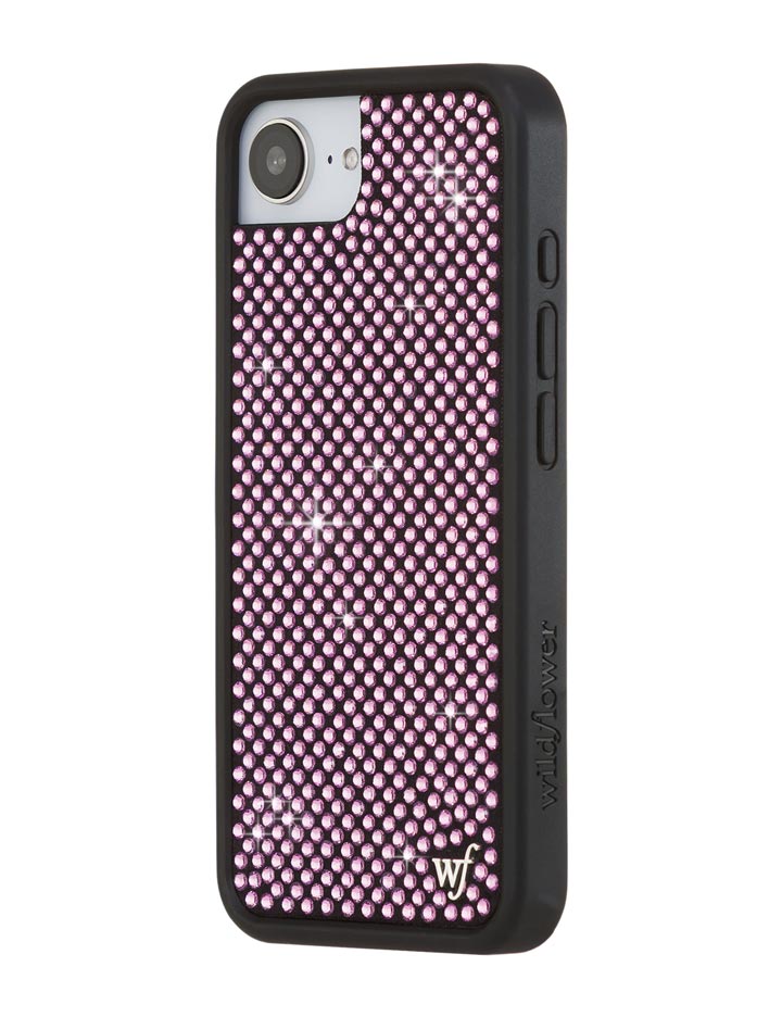 Wildflower iPhone case 16e Rhinestone | Pink Sparkle Cute