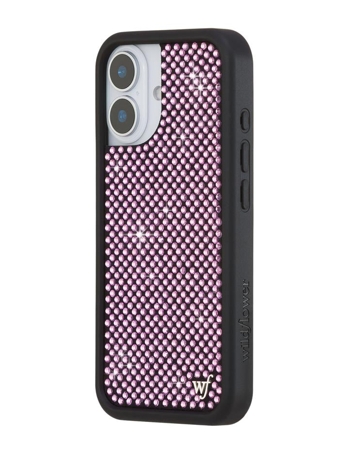 Wildflower iPhone case 17 Rhinestone | Pink Sparkle Cute