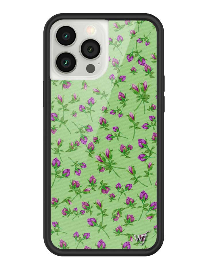 Wildflower iPhone case 13 Pro Max Purple Posie Rosie Cute Green