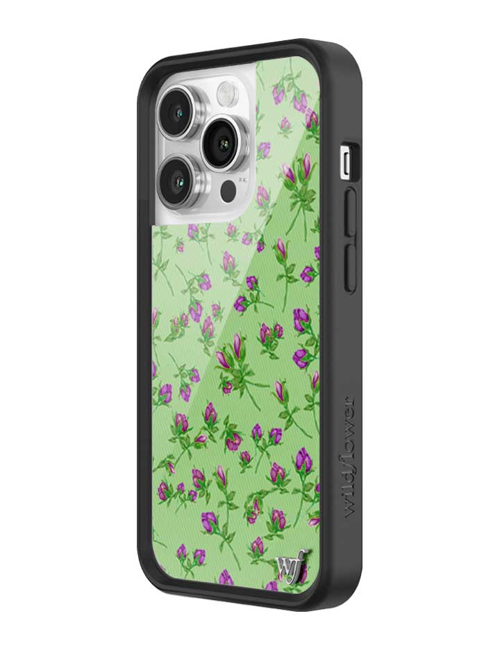 Wildflower iPhone case 14 Pro Purple Posie Rosie Cute Green