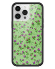 Wildflower iPhone case 14 Pro Max Purple Posie Rosie Cute Green