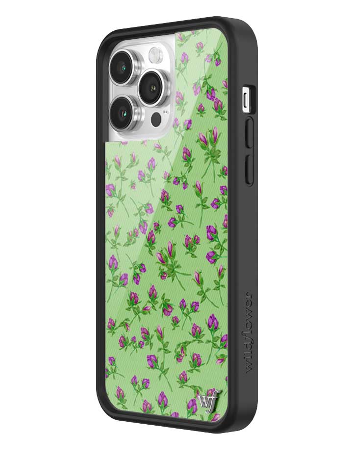 Wildflower iPhone case 14 Pro Max Purple Posie Rosie Cute Green