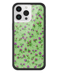 Wildflower iPhone case 15 Pro Max Purple Posie Rosie Cute Green