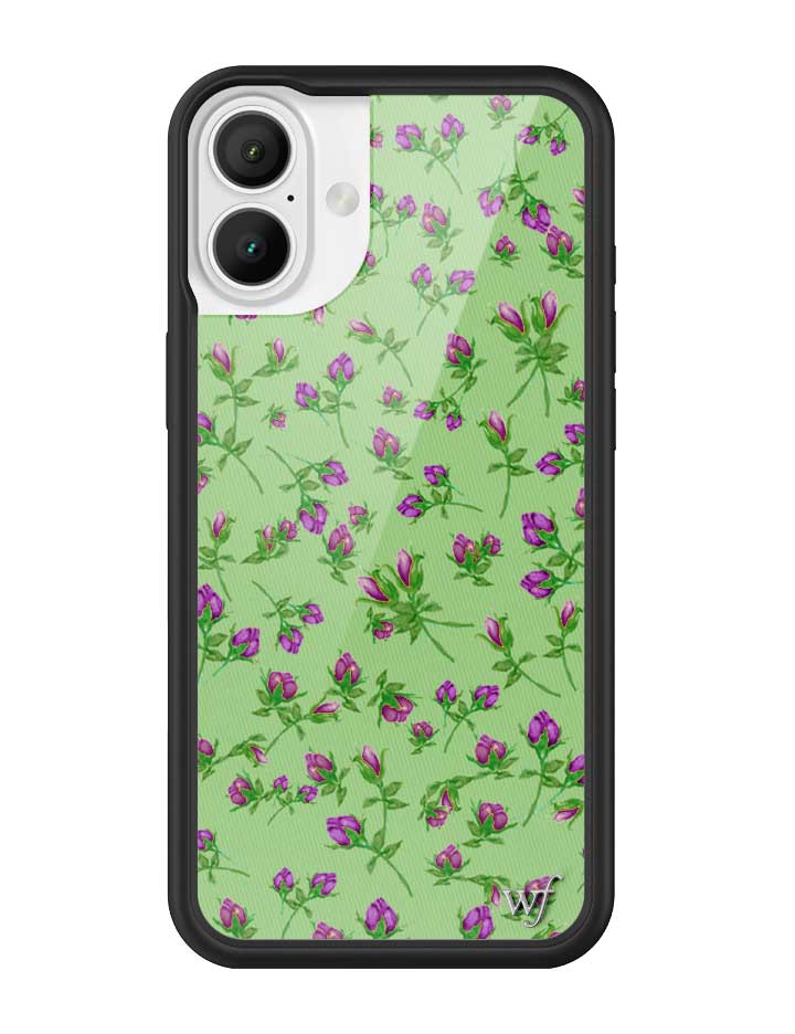 Wildflower iPhone case 16 Plus Purple Posie Rosie Cute Green