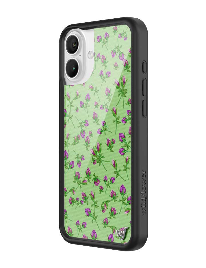 Wildflower iPhone case 16 Plus Purple Posie Rosie Cute Green