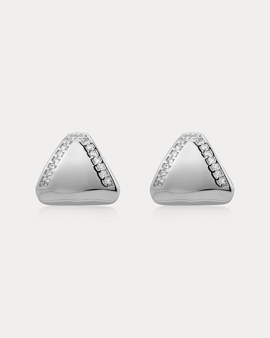 Luv Aj - The Pave Shield Studs - Silver