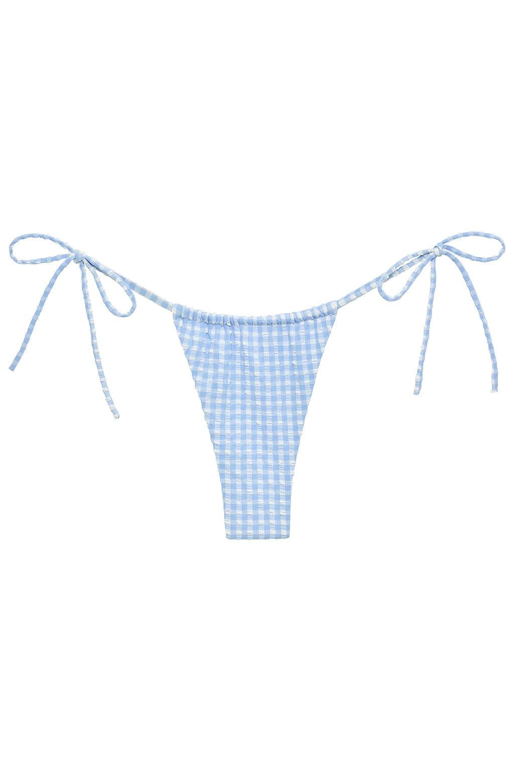 Montce - Peri Micro Gingham Brasil Tie-Up Bikini Bottom -