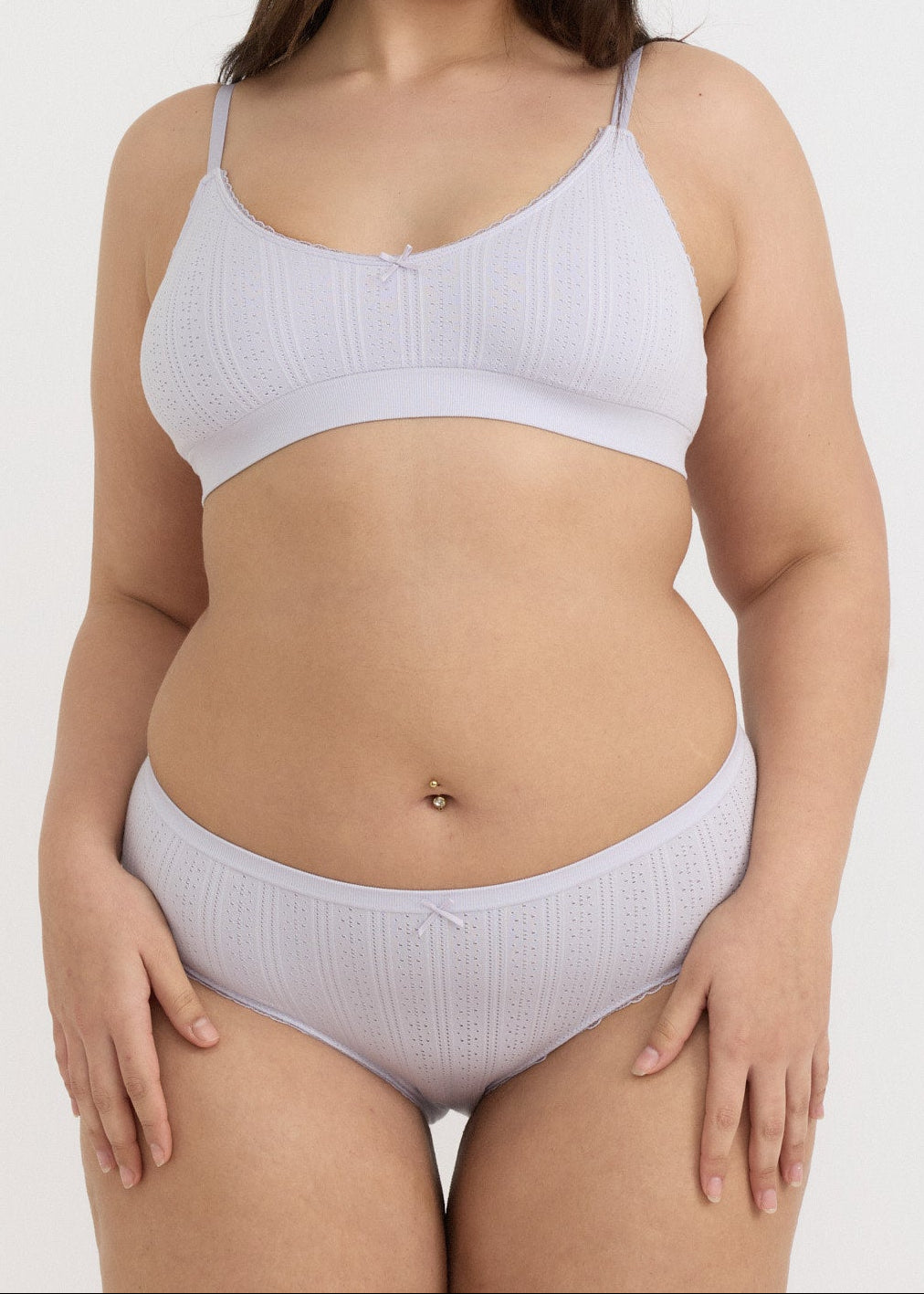 Organic Basics - Pointelle Bralette - Soft Lilac -