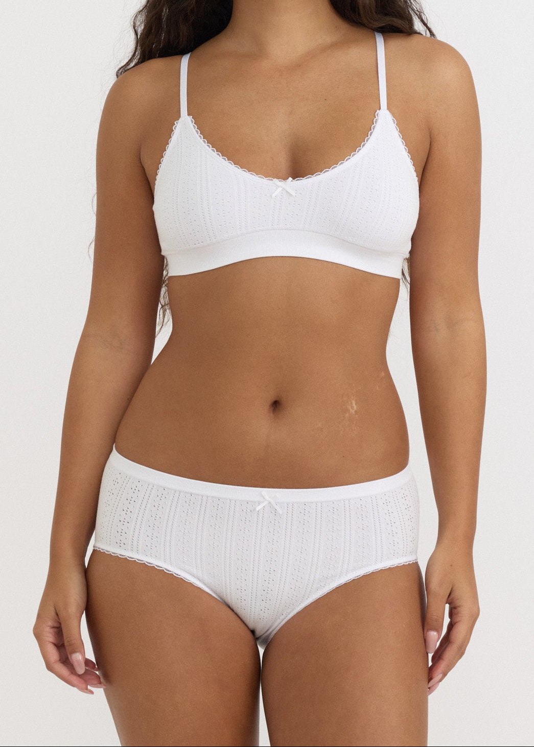 Organic Basics - Pointelle Bralette - White -