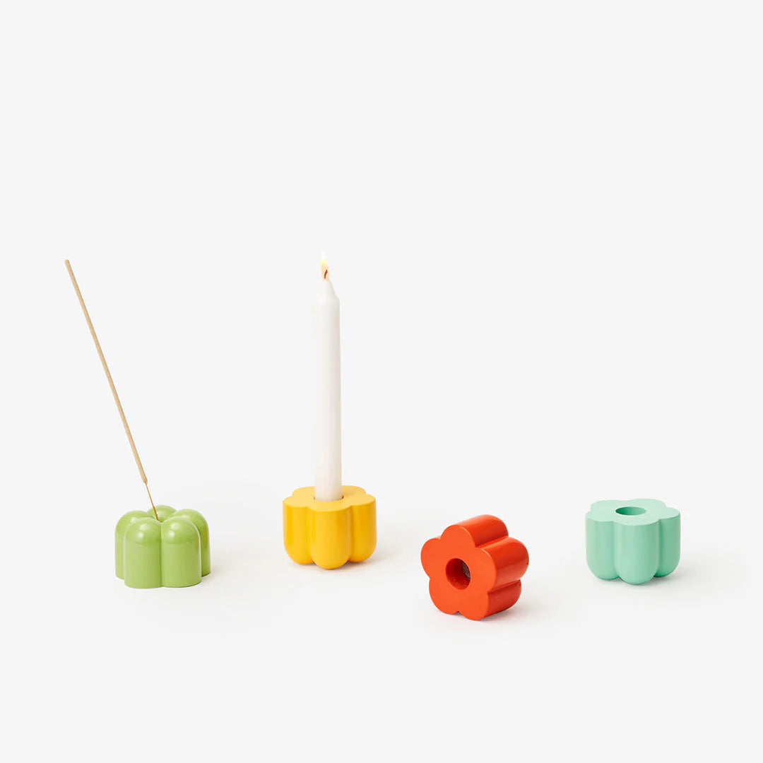 Areaware - Poppy Candle & Incense Holder - Set of 4 -