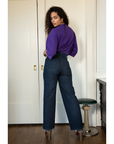 Loup - Kate Wide Leg Ankle Jeans - Dark Indigo -