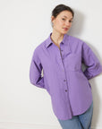 Diana Relaxed Button Up Shirt - Purple